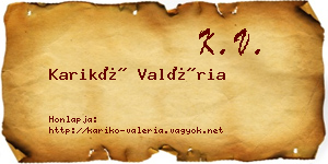Karikó Valéria névjegykártya